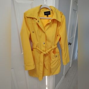 London fog women's jackets with belt and hood (L) Petite Yellow 💛
